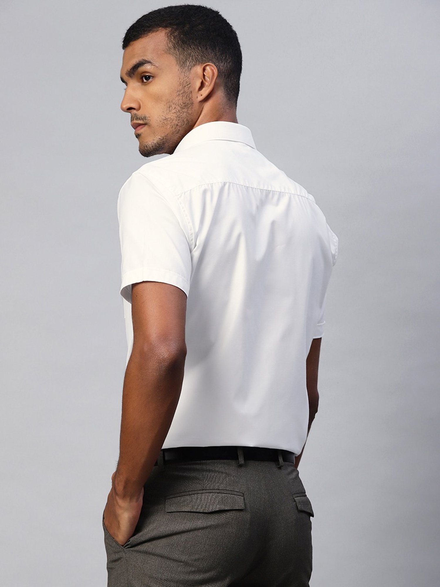 ManQ White Regular Fit Shirt