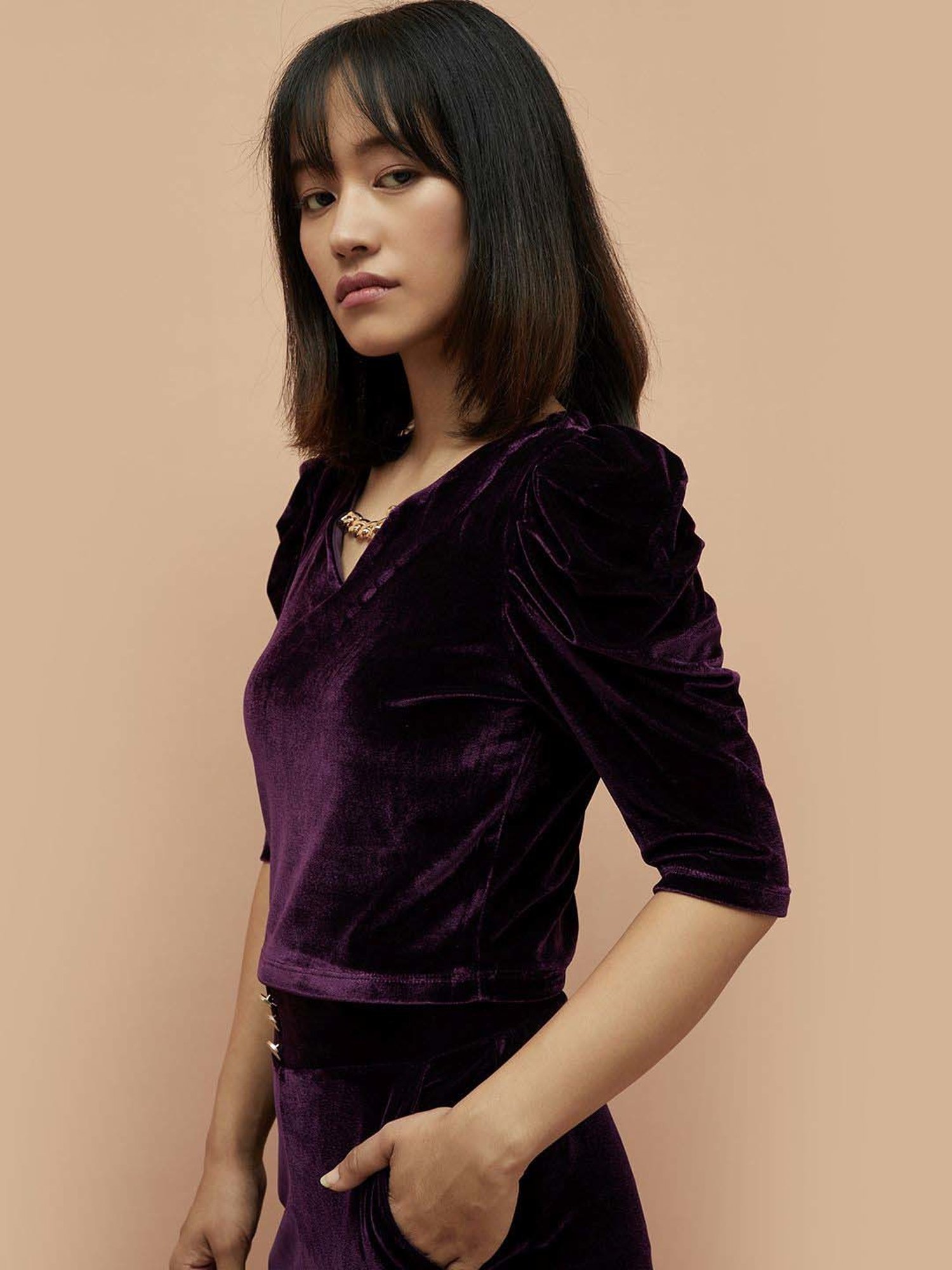 Ginger by Lifestyle Purple Regular Fit Top