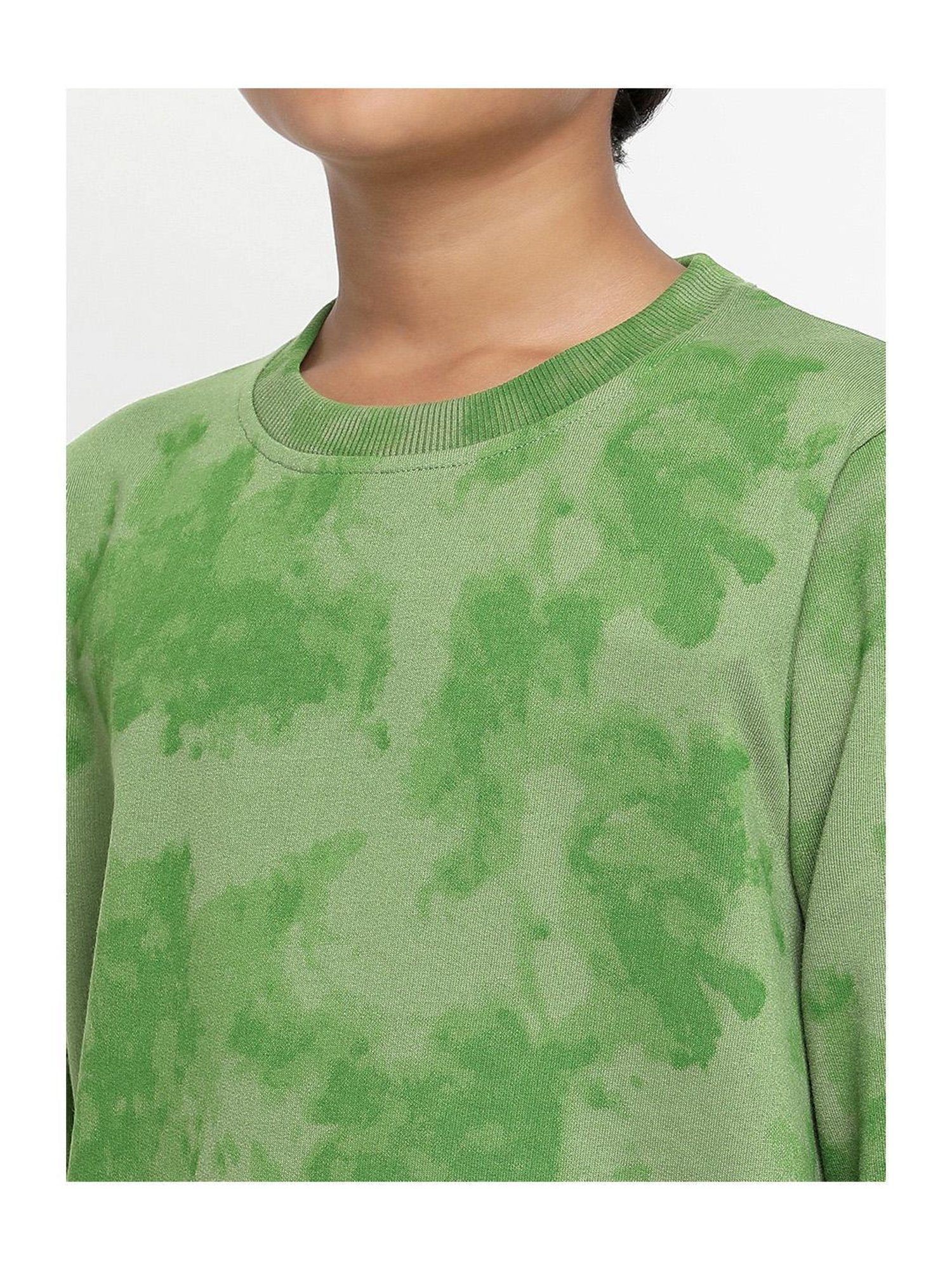 Lil Tomatoes Kids Olive Camouflage Full Sleeves Sweatshirt