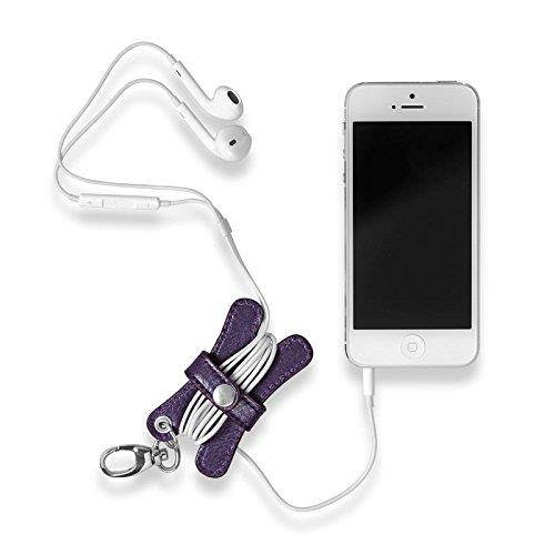Levenger Pocquettes Silky Leather Earbud Holder - Grape