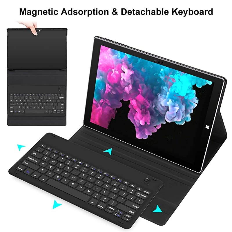 Surface Pro 7 Case with Keyboard for Surface Pro 6 Surface Pro 5 2017 Surface Pro 4 123 inch Tablet Folio Stand Case Detachable Wireless Type Cover Keyboard Black