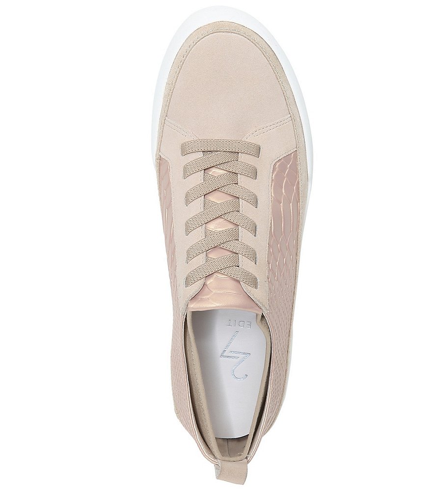 27 EDIT Naturalizer Valarie Snake Print Leather Lace-Up Sneakers