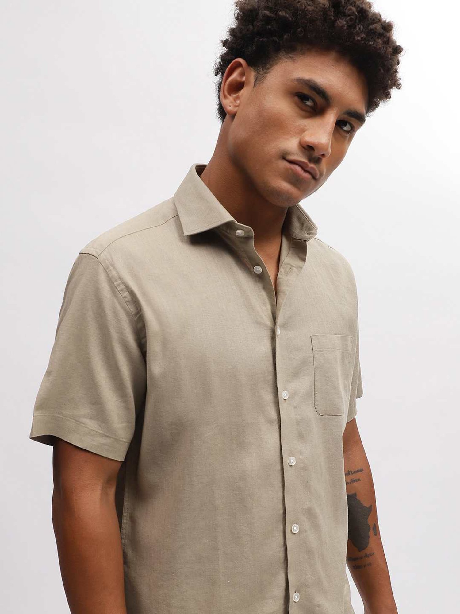 Bruun & Stengade Beige Regular Fit Shirt
