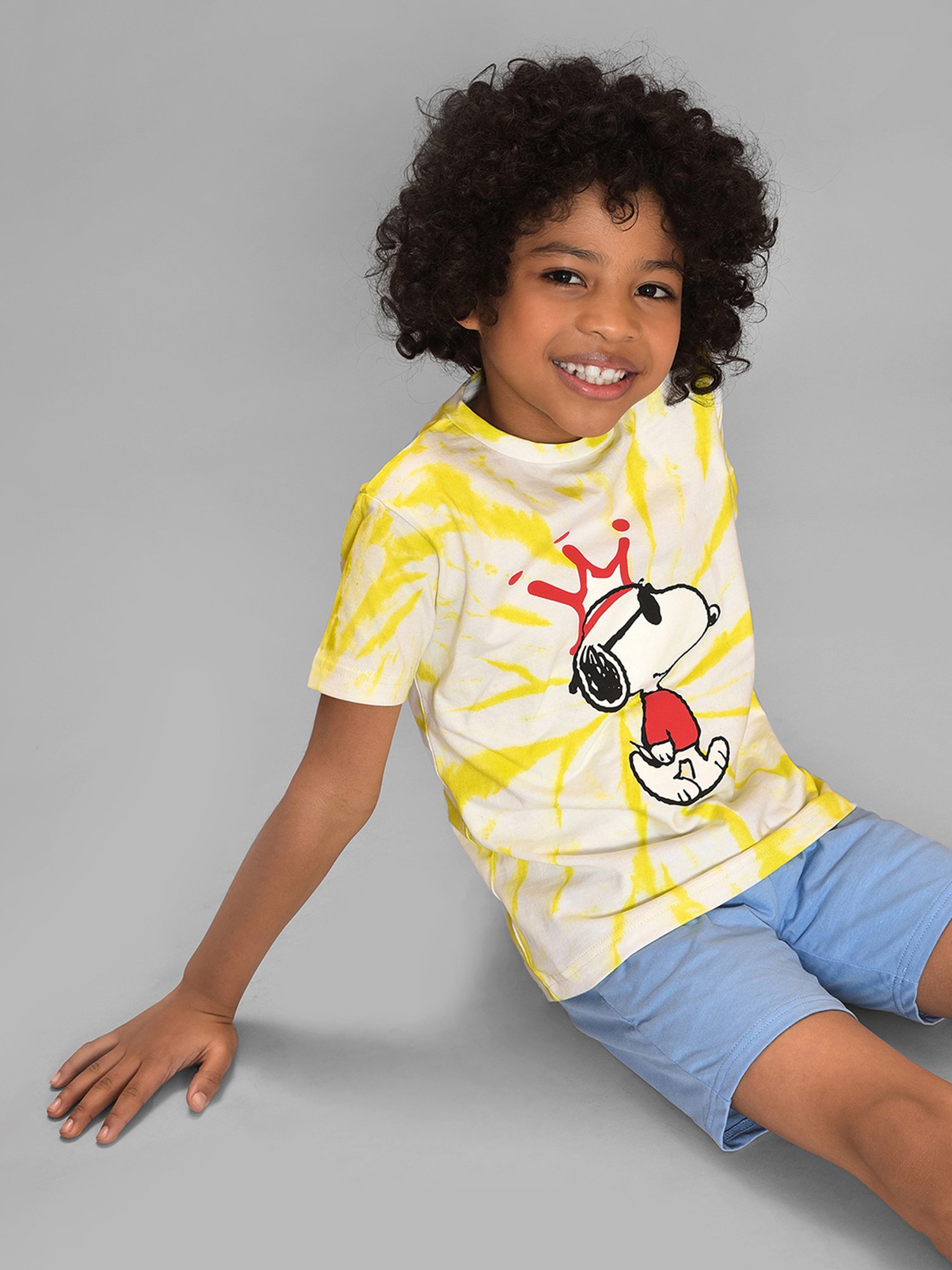 MiArcus Kids Yellow Printed T-Shirt