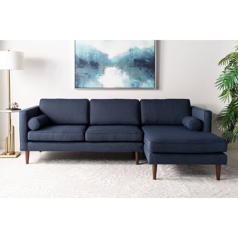Dulce Mid-Century Chaise Sofa Dark Blue - Safavieh