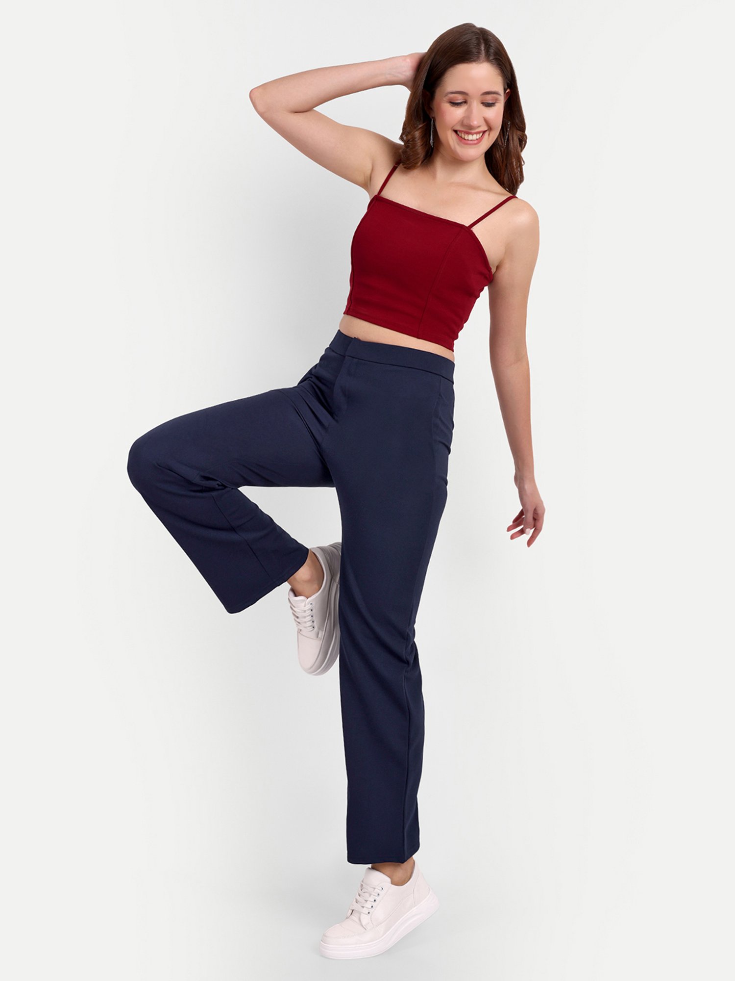 Broadstar Navy High Rise Trousers
