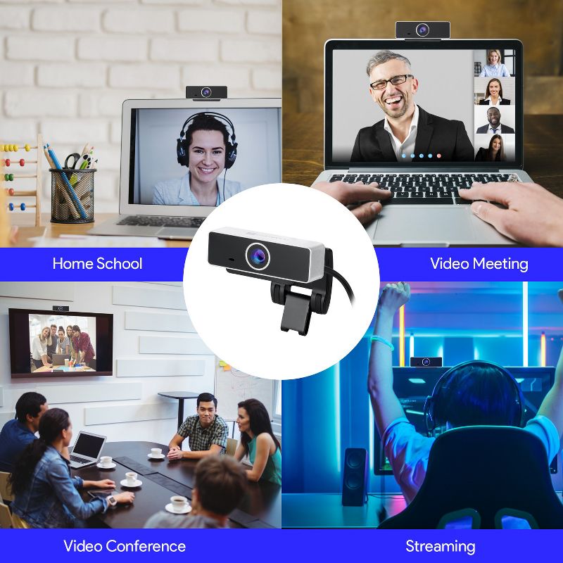 Dartwood Full HD 1080p USB Webcam with Built-in Microphone for Conferences and Presentations