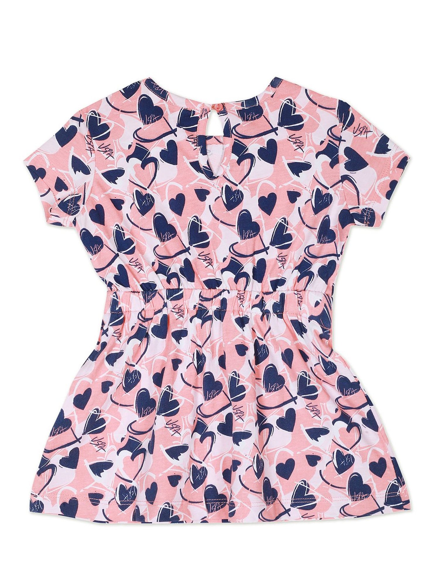 U.S. Polo Assn. Kids Pink Printed Dress