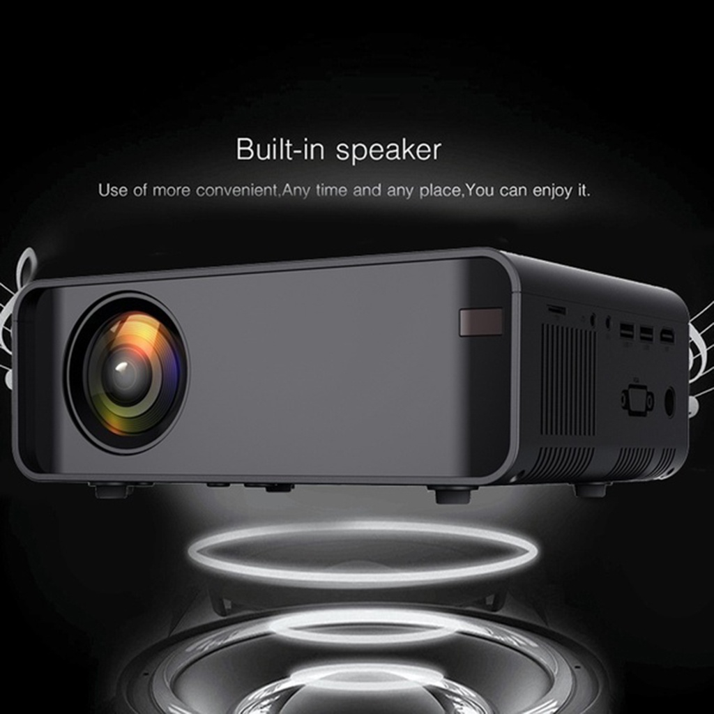 Home Pocket Movie Projector 4k 1080P Full-HD LCD Display US Standard Black