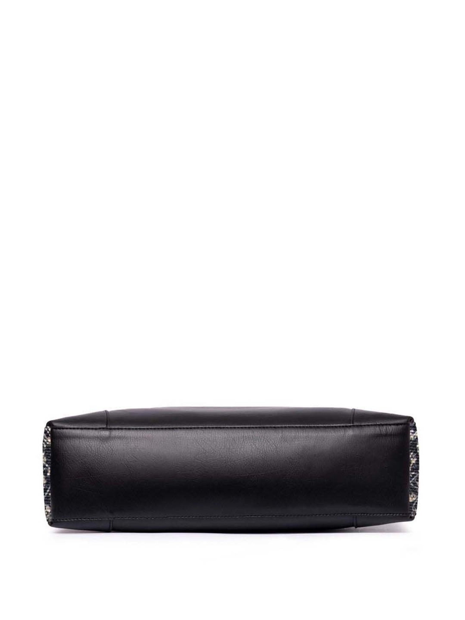 ZOUK Black Printed Large Tote Handbag