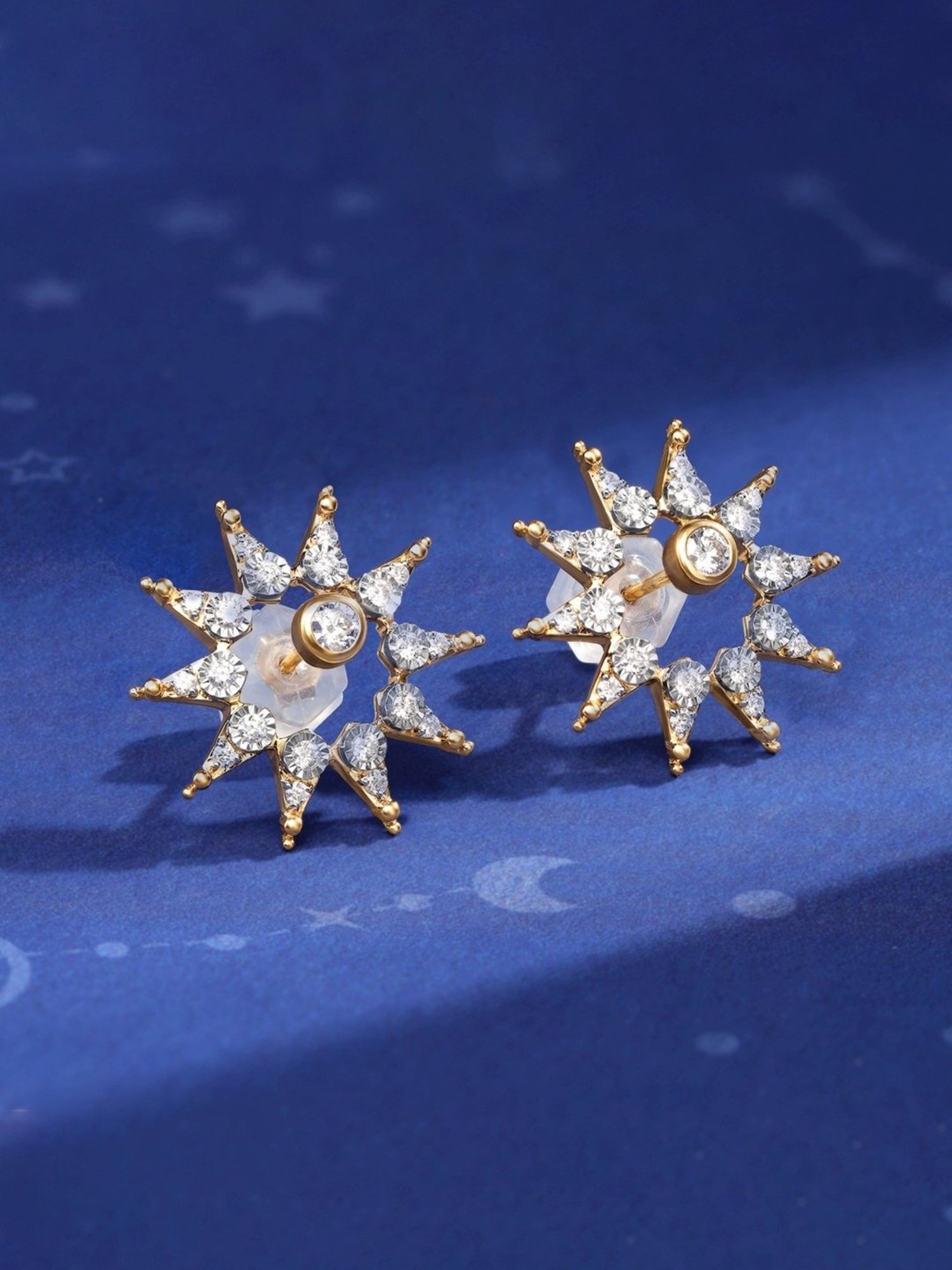 Mia by Tanishq Guiding Light 14k Gold & North Star Diamond Stud Earrings