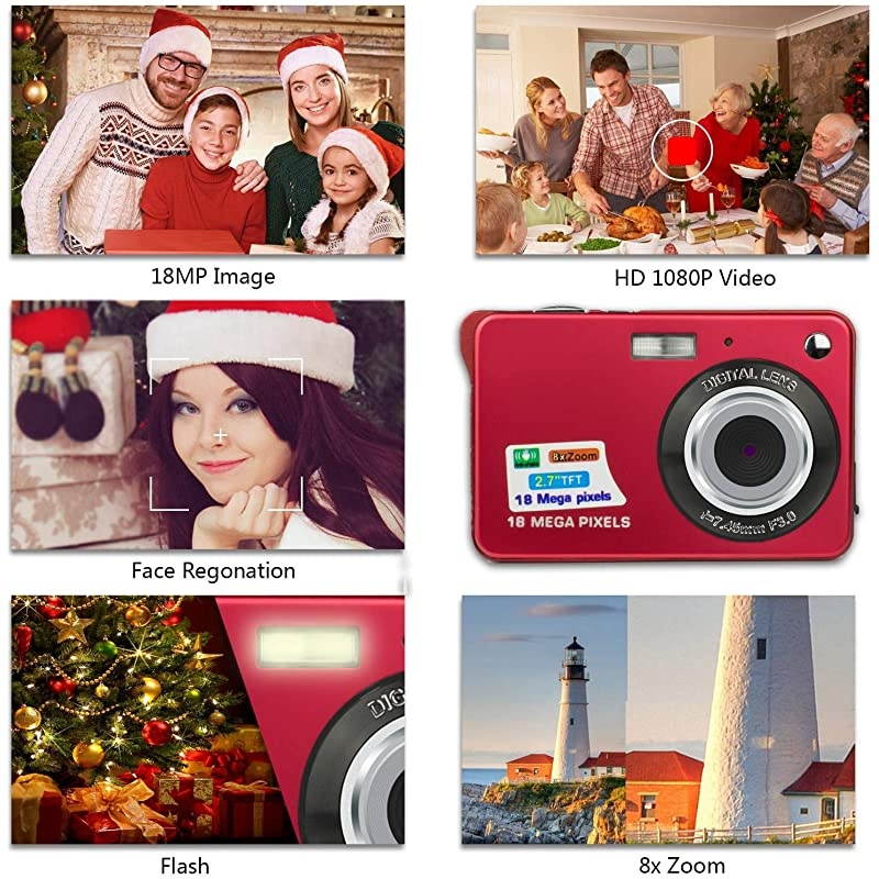 Mini Digital Cameras,Point and Shoot Digital Cameras for Kids Students Teens-Travel,Camping,Gifts