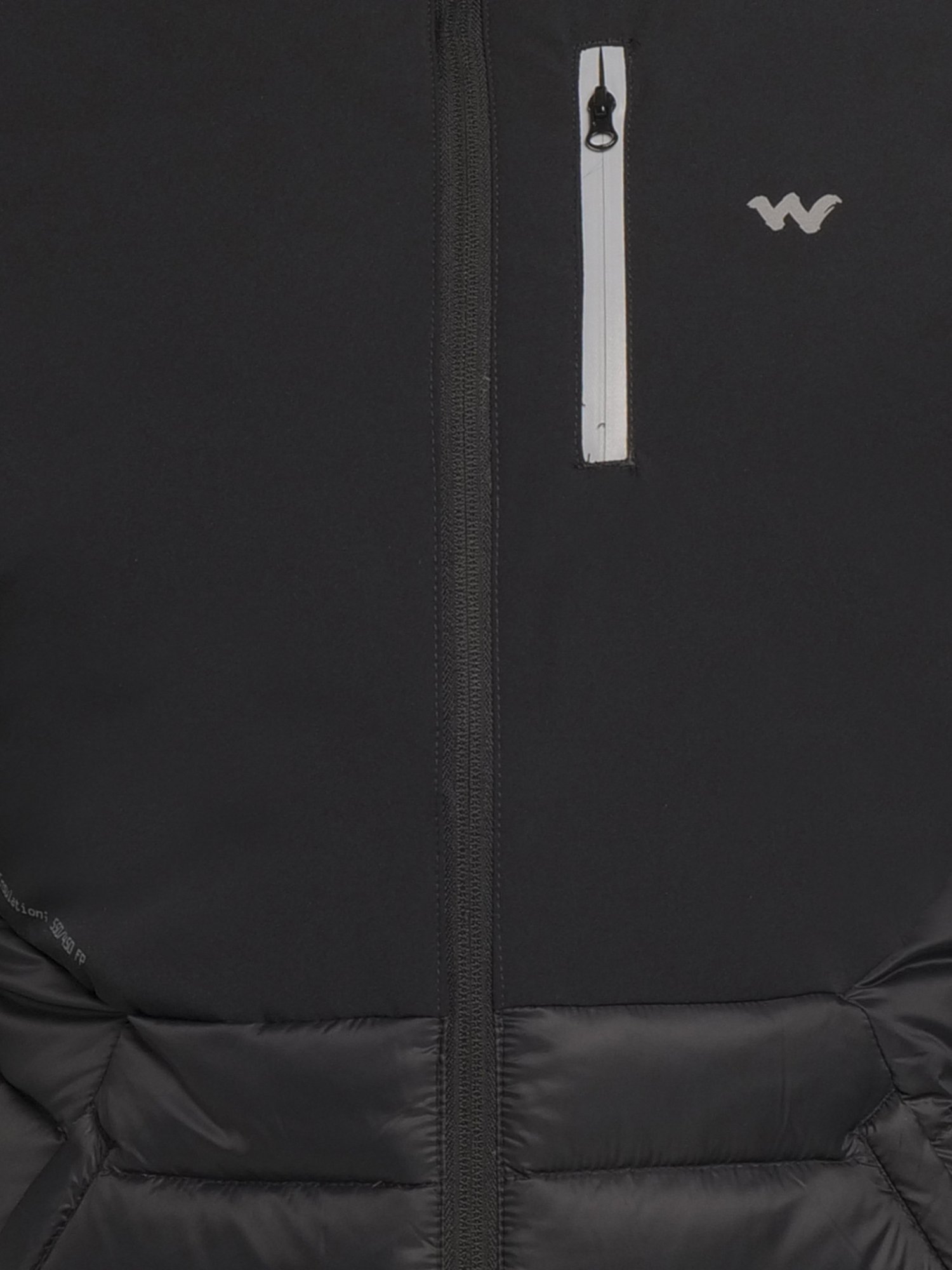 Wildcraft Black Regular Fit Self Design Hooded Sweatshirt