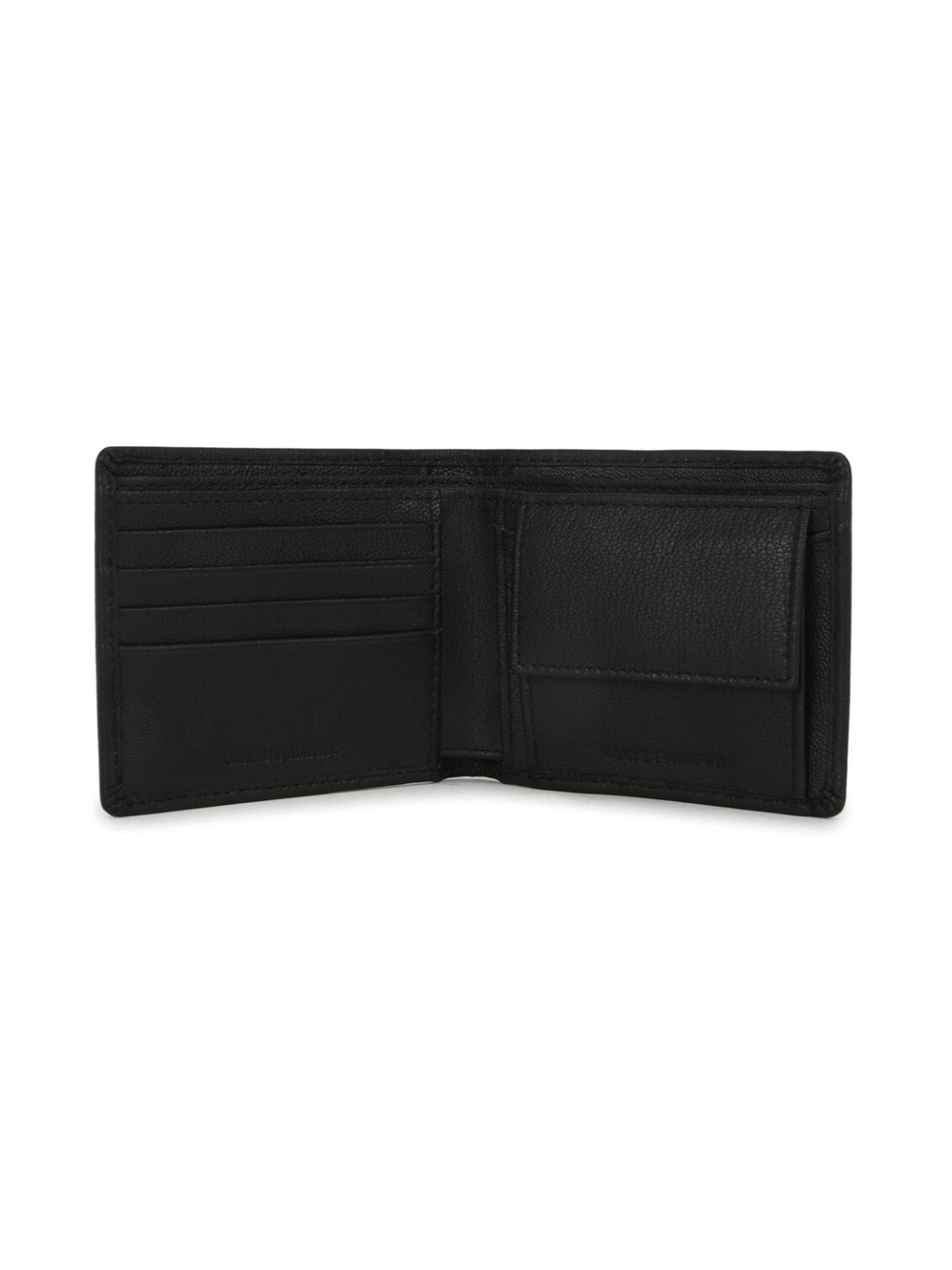 Louis Philippe Black Leather Bi-Fold Wallet for Men