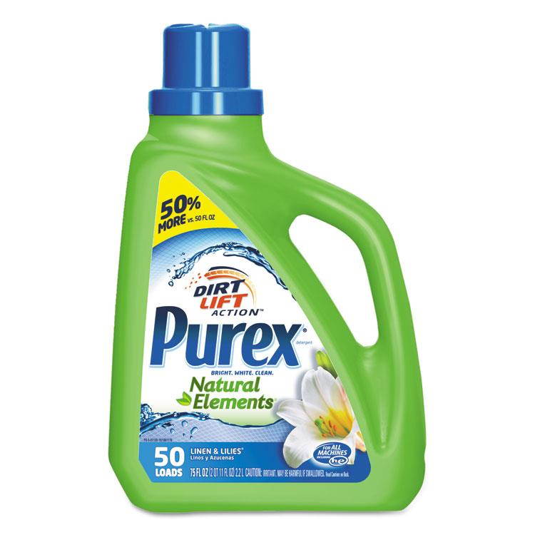 Purex Natural Elements Liquid Detergent - Liquid - 0.59 gal (75 fl oz) - Linen, Lilies Scent - 6 / Carton - Blue  DIA011