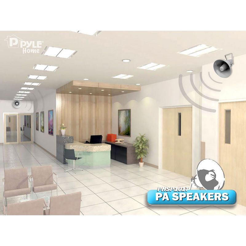PyleHome PHSP101T 9.7 Inch 20 Watt Indoor and Outdoor Compact Loud Sound Wall Mount PA Horn Megaphone Speaker with 70V Transformer
