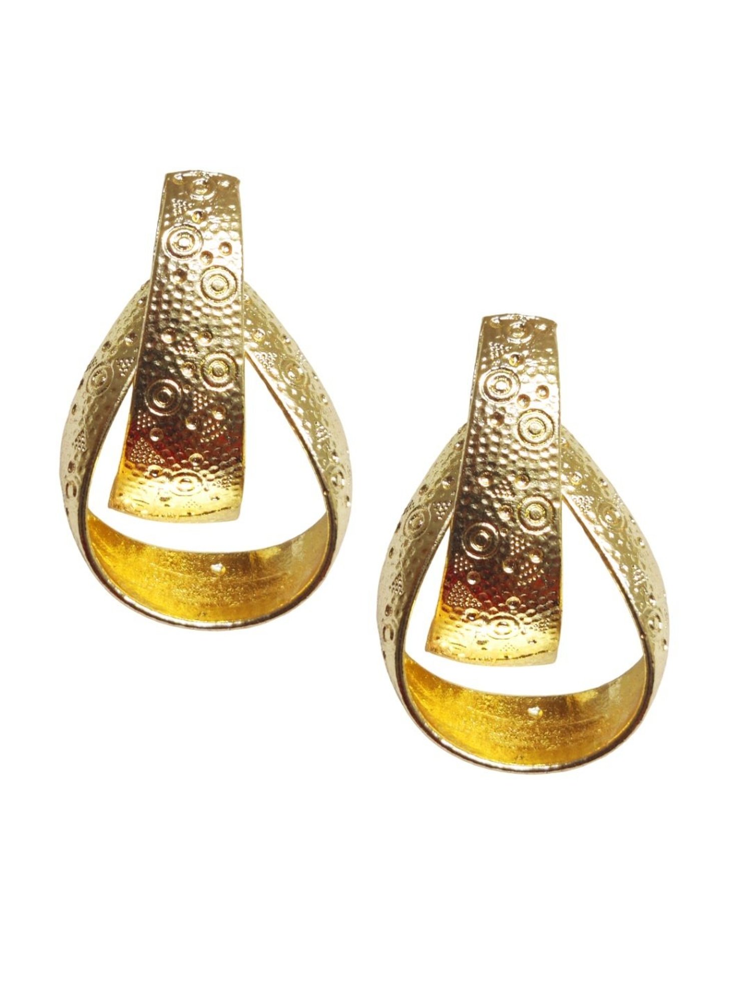 OOMPH Gold Bold Look Large Hoop Earrings