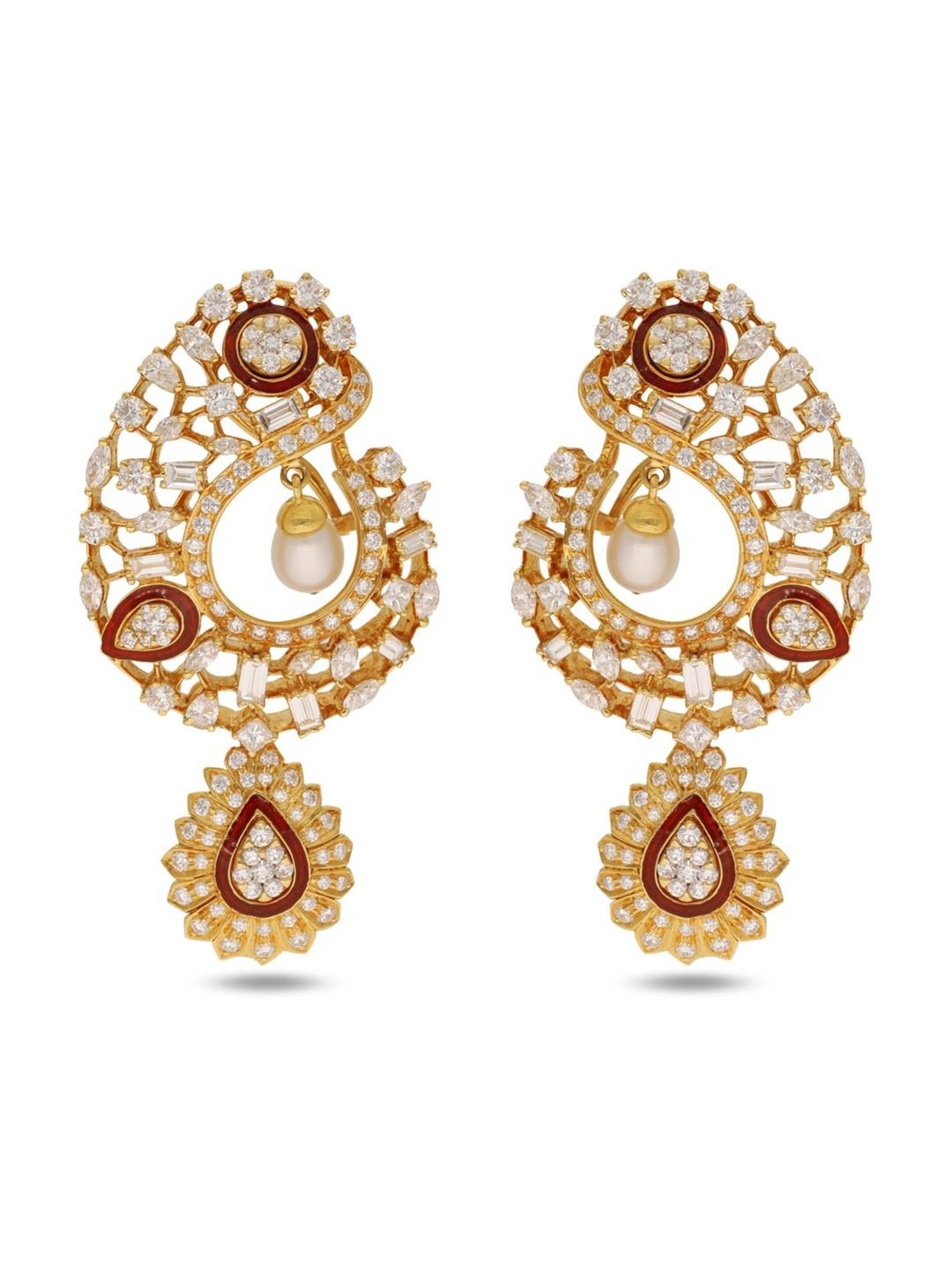 CKC 18k Gold & Diamond Earrings for Women