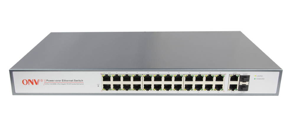 ONV-POE31024PFA 24E Port AF PoE Ports and 2GE/2GF Uplink 26 Port Switch