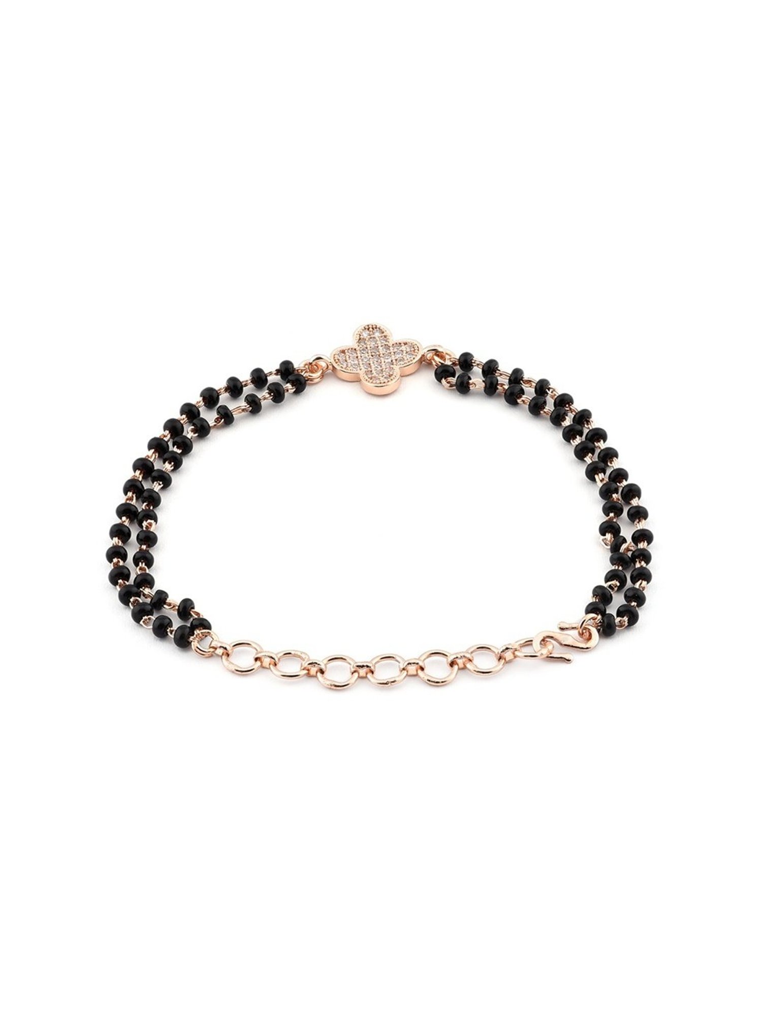 Zaveri Pearls Rose Gold Contemporary Cubic Zirconia Mangalsutra Classic Bracelet - ZPFK12635