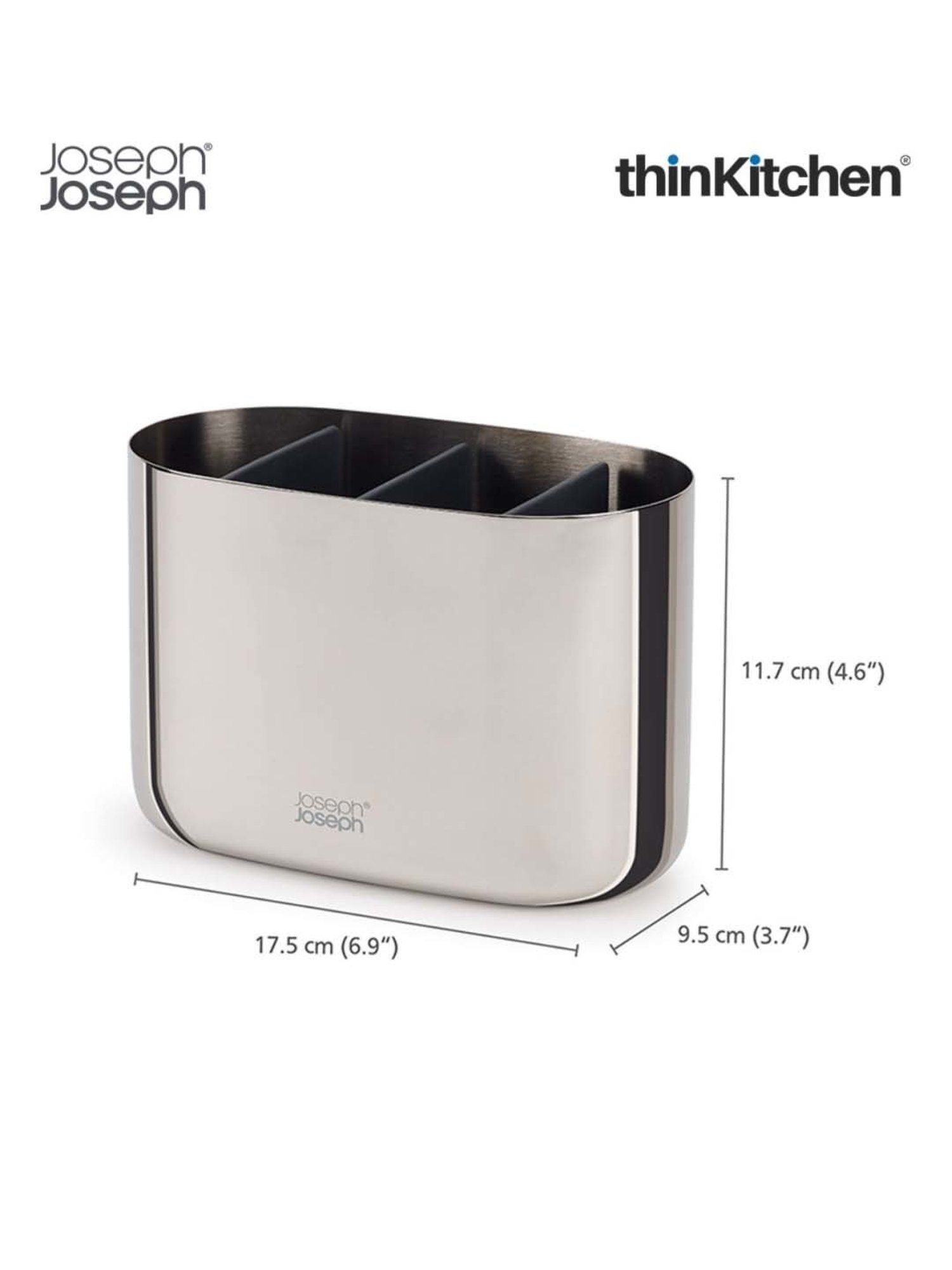 Joseph Joseph Silver Stainless Steel Easystore Luxe Toothbrush Caddy