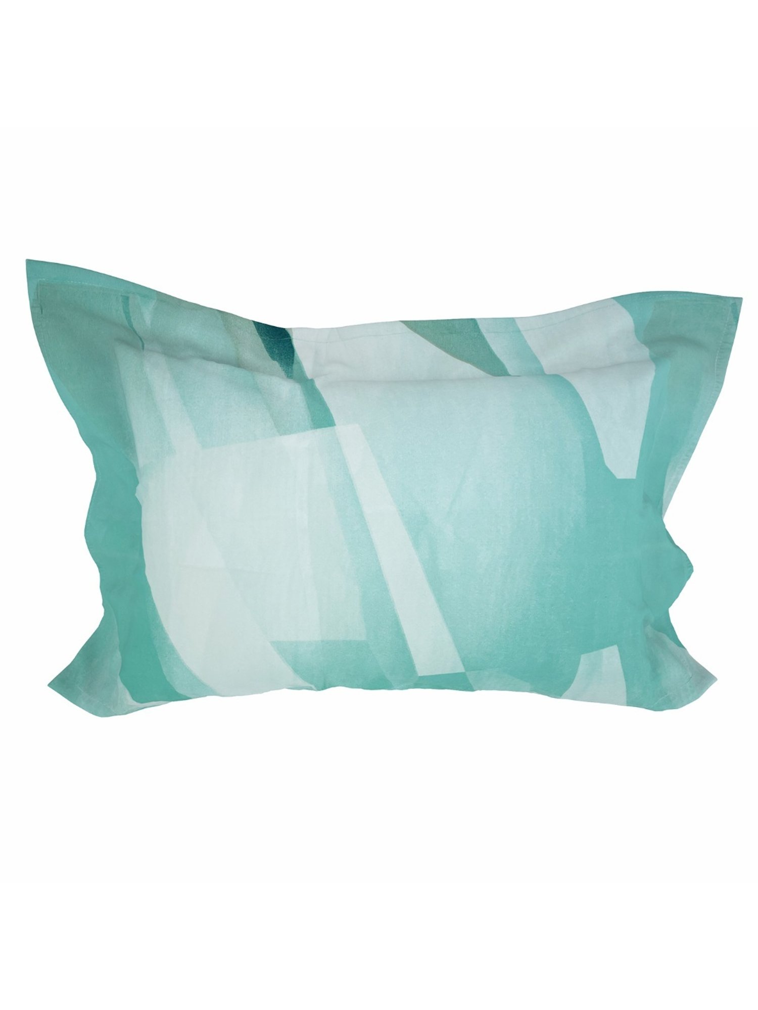 Welspun Geometric Green 130 TC Microfiber Double Bedsheet with 2 Pillow Covers