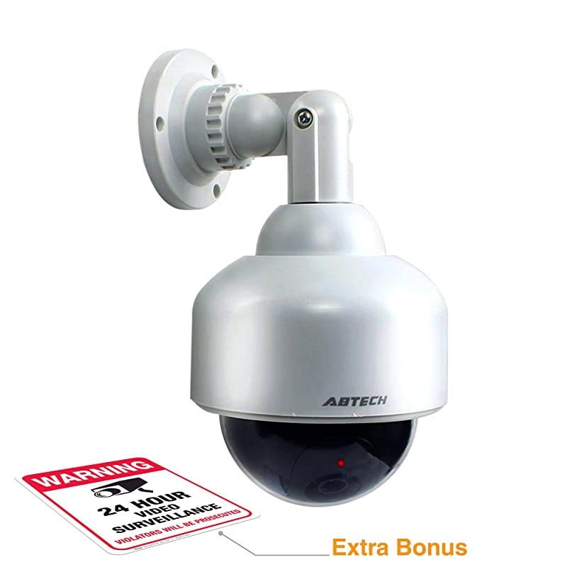 Fake Security Camera Dummy Camera Dome Shaped Decoy Realistic Look Surveillance System + Bonus Warning Sticker IndoorOutdoor Use Perfect for Businesses Shops by