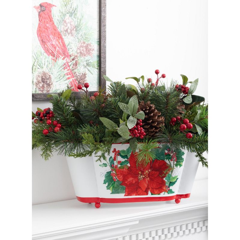 Sullivans Floral Pattern Metal Planter Set of 2, 7.5"H7.5"H Multicolored