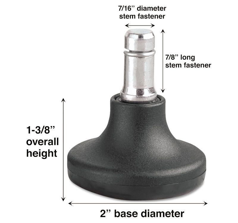 Master Caster Low Profile Bell Glides B Stem 110 lbs./Glide 5/Set 70178