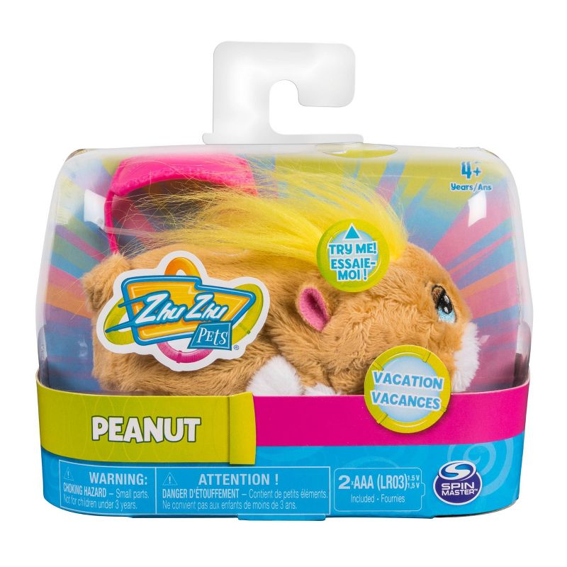 Zhu Zhu Pets - Vacation Peanut 4" Hamster Toy with Sound and Movement