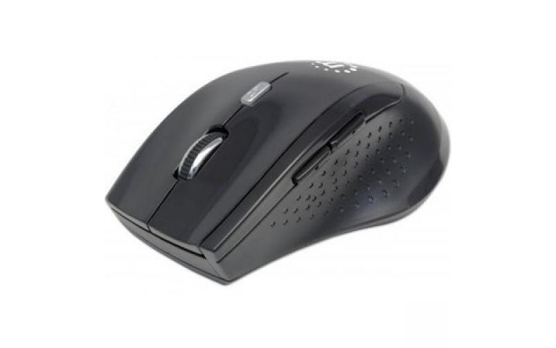 Manhattan Curve Wireless Optical Mouse - Optical - Wireless - Radio Frequency - Black - USB - 1600 dpi - Scroll Wheel - 5 Button(s)