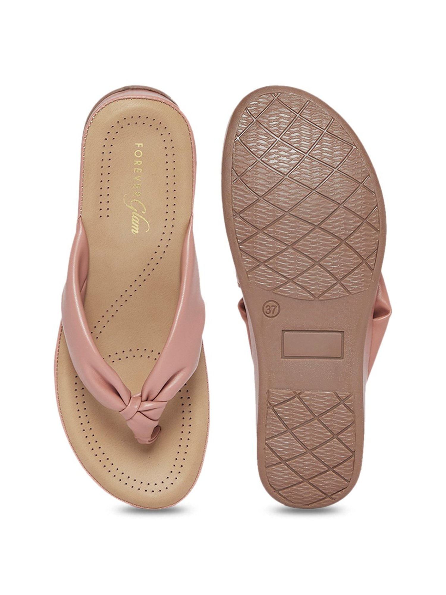 Forever Glam by Pantaloons Women's Blush Thong Wedges