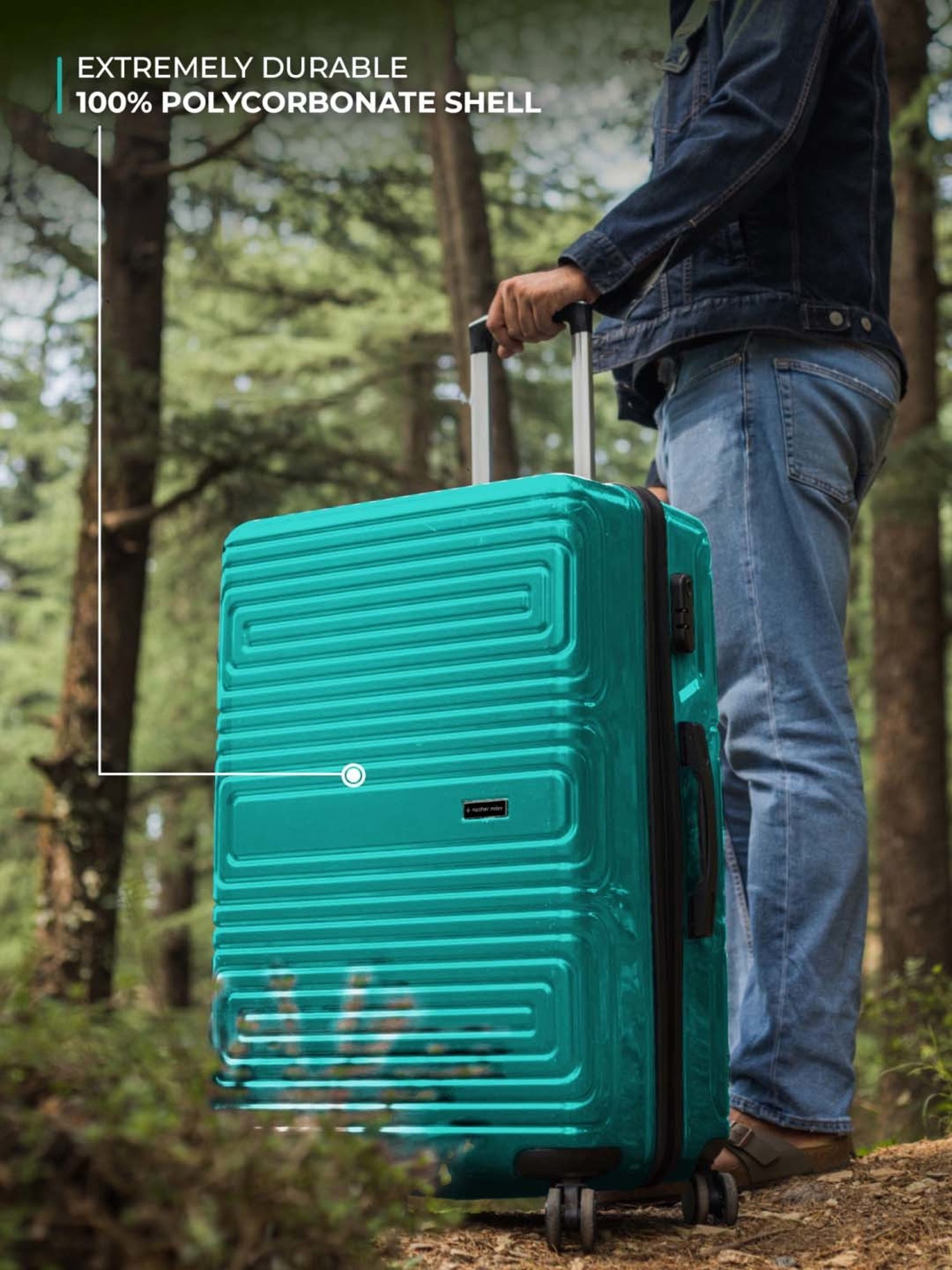 Nasher Miles Dalhousie Hard-Sided Polycarbonate Check-in  Sea Green 28 inch |75cm Trolley Bag