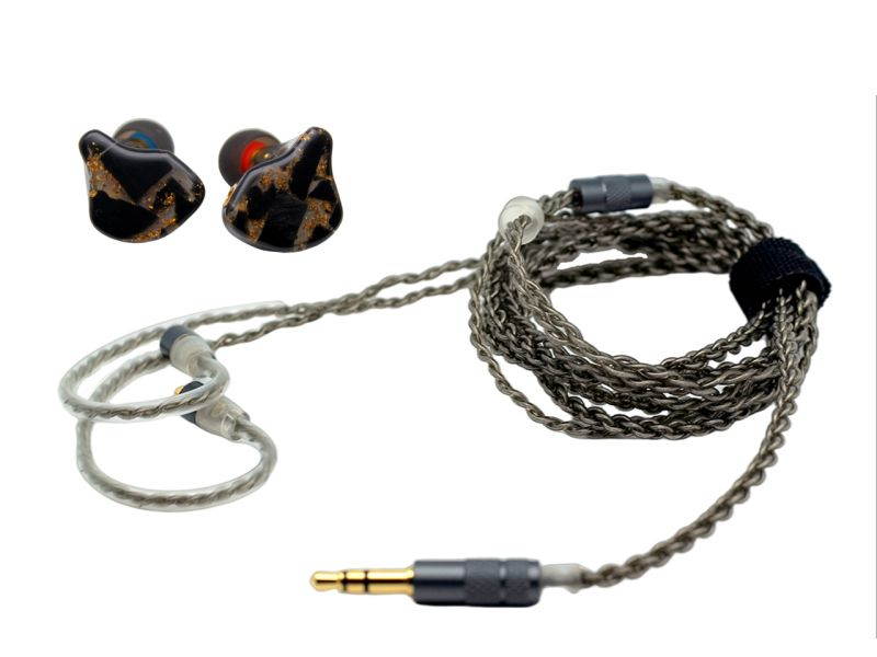 ApeSonic Rain-JET (In Ear Earbuds): Hybrid Balanced Armature & Dynamic Drivers, High Resolution, Synthetic Resin Shell, MMCX Connect - Cable Changeable, Hi-Fi & Premium Sound, Black Marble Color