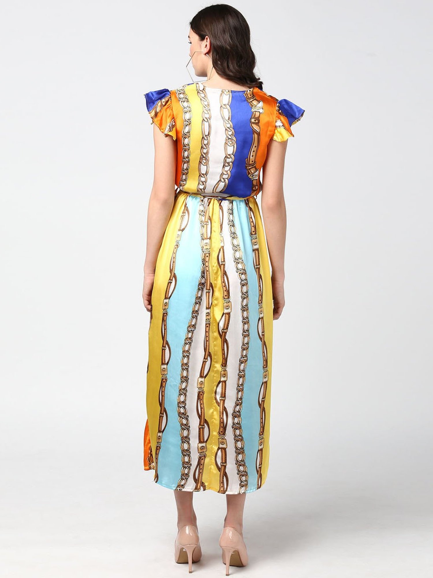 StyleStone Multicolor Printed Midi Dress