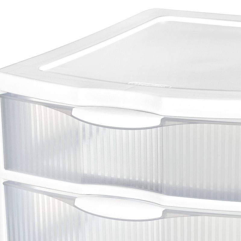 Sterilite 3 Drawer Medium Countertop Unit White with Drawers Clear