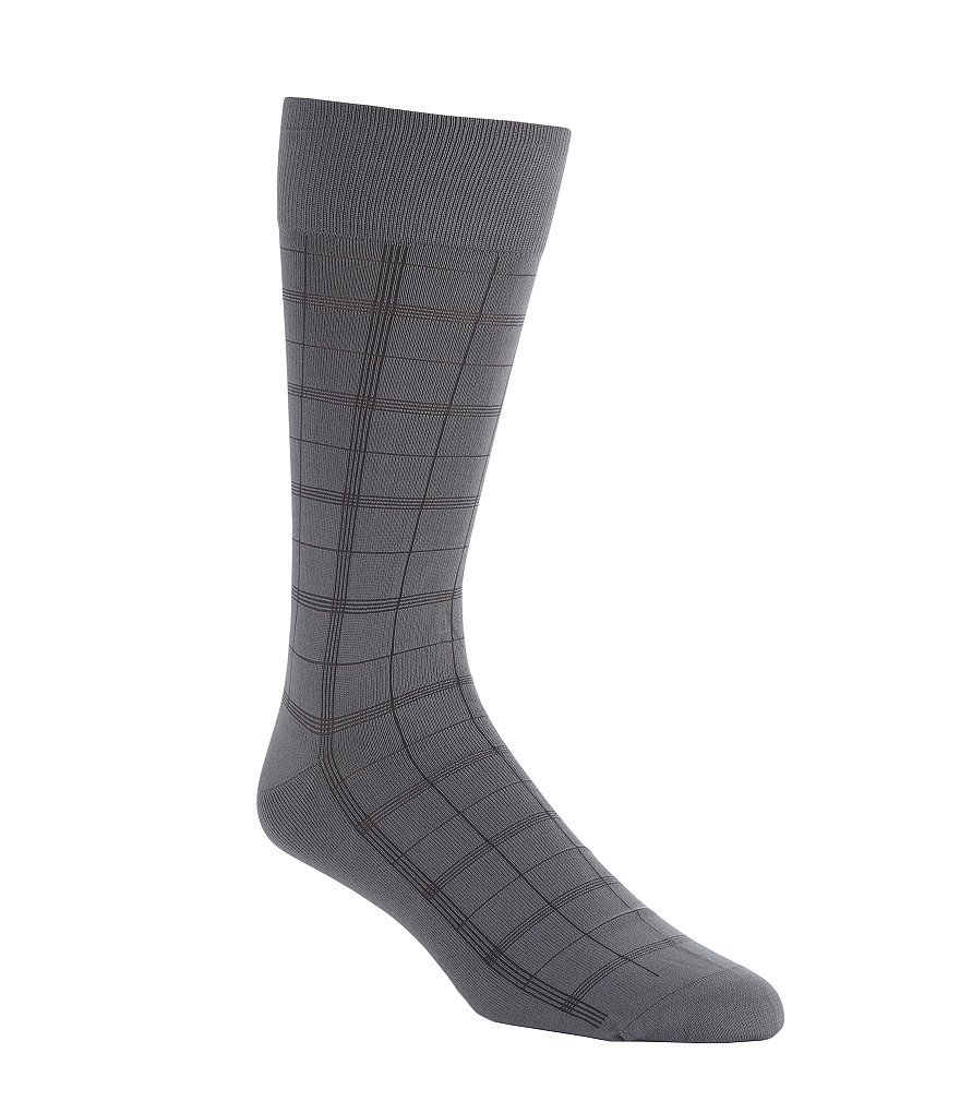 Calvin Klein Microfiber Windowpane Plaid Dress Socks 3-Pack