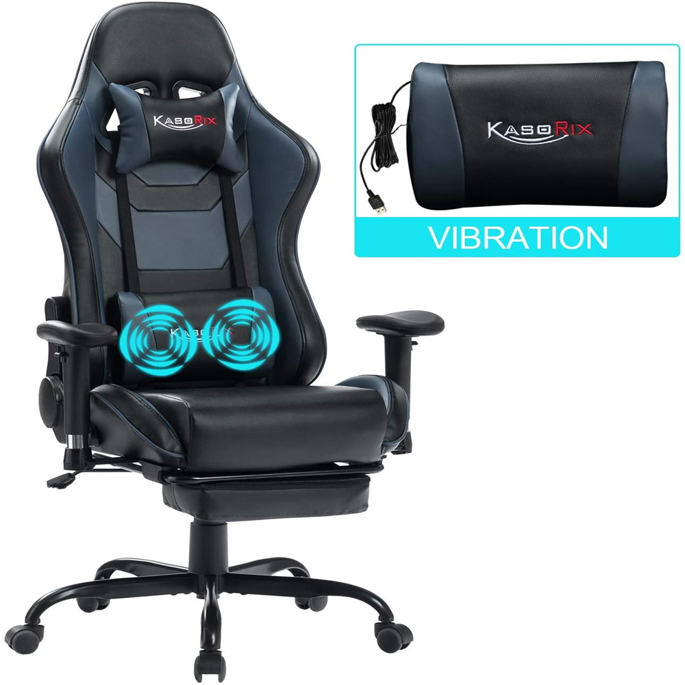 KASORIX Ergonomic Gaming Chair High Back Racing Chair with Footrest Massage Computer Gaming Chair Reclining Home Office Chair with Headrest and Lumbar Support