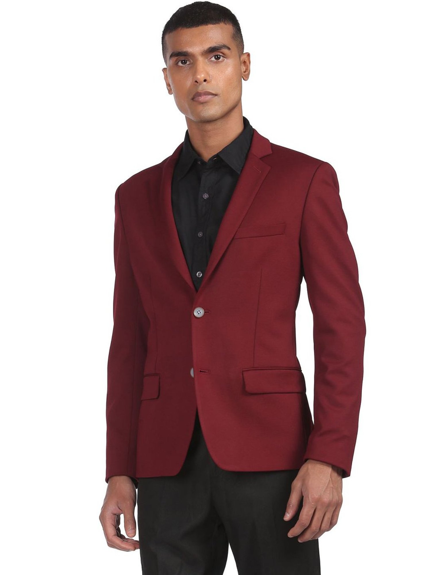 AD by Arvind Red Slim Fit Blazer