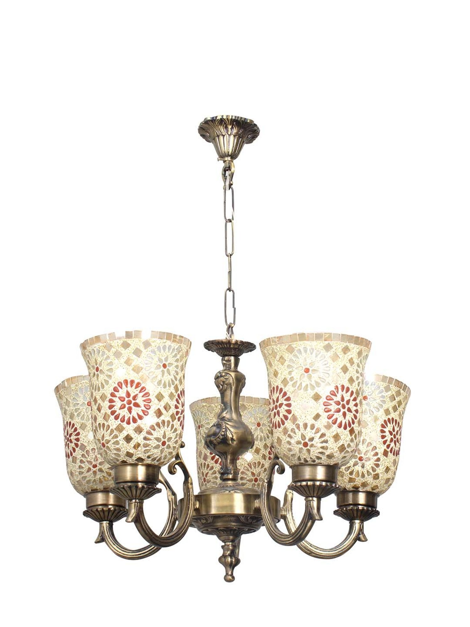 Fos Lighting Golden Tilak Double U Arm Chandelier - Set of 1