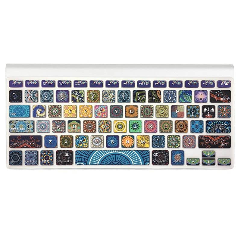 Silicone Keyboard Cover with Pattern for MacBook Pro 1315 17 Inch withWithout Retina Display Magic Keyboard and MacBook Air 13 Inch A1466A1369 Bohemian Style