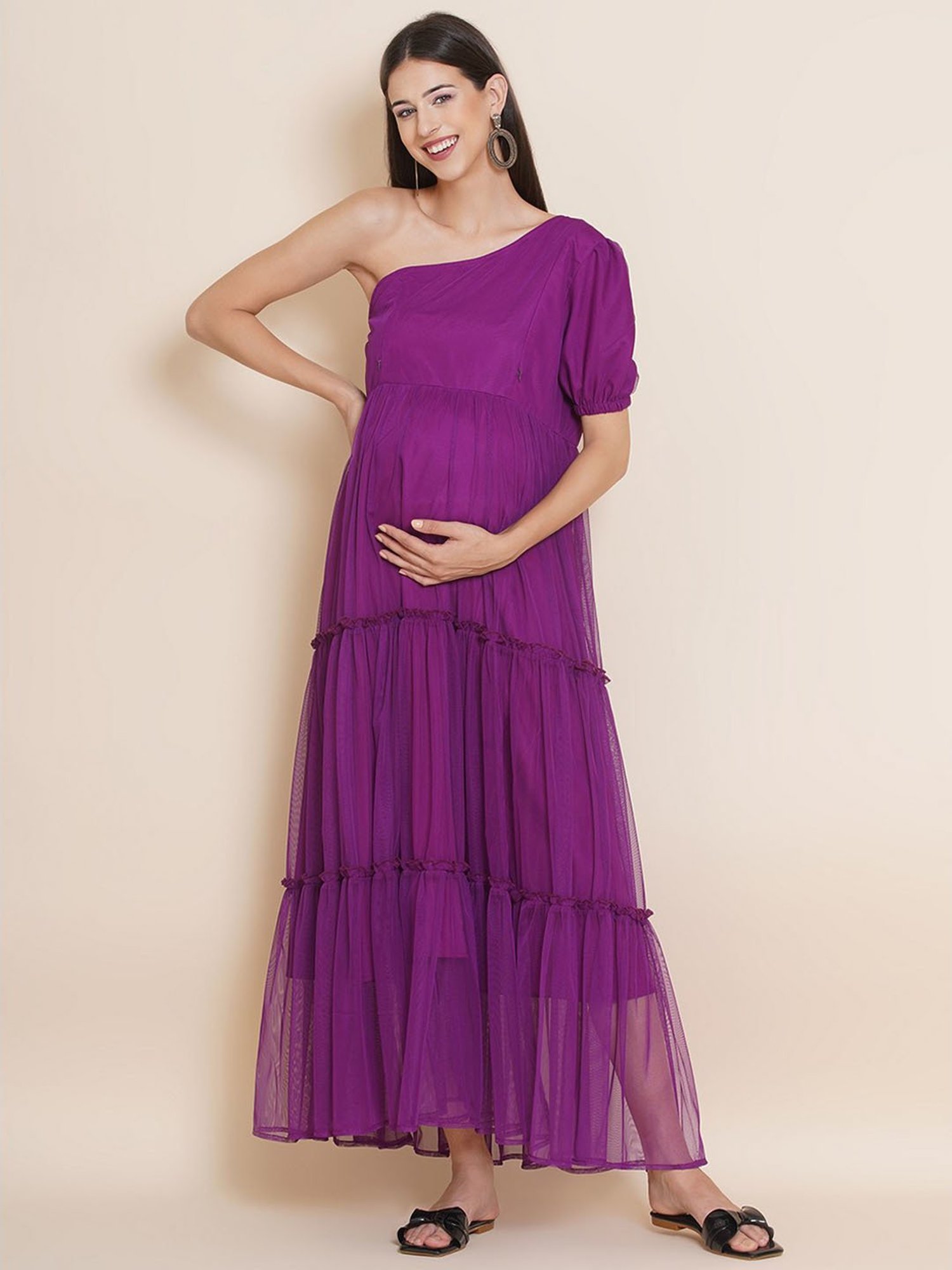 Mine4Nine Purple Maternity Dress