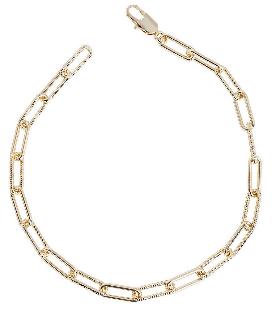Ming Wang Gold Oblong Link Short Necklace