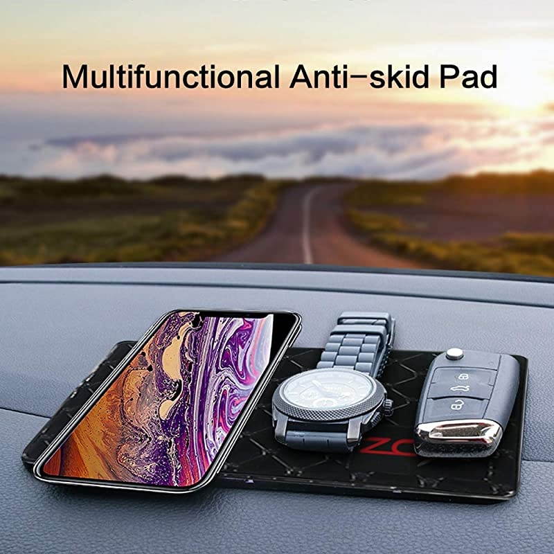Sticky Dash Pad (4 Pack), Removable and Traceless Car Dashboard Mat with Heat Resistant, Sticky Non-Slip Dashboard Gel Pad for Cell Phone, Sunglasses, Keys, Coins and More