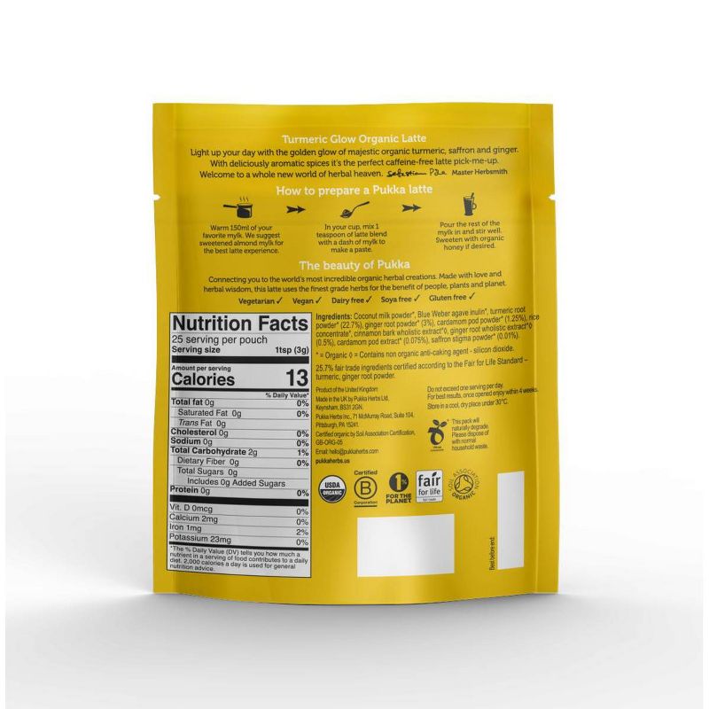 Pukka Turmeric Glow Organic Lattes - 2.65oz