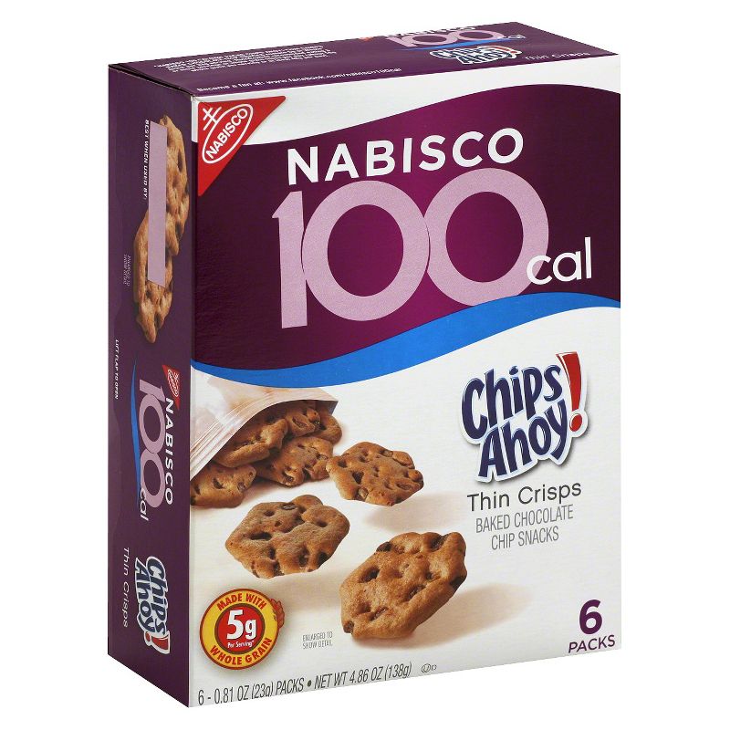 Nabisco 100 Calorie Chips Ahoy Thin Crisps Baked Snacks - 6ct