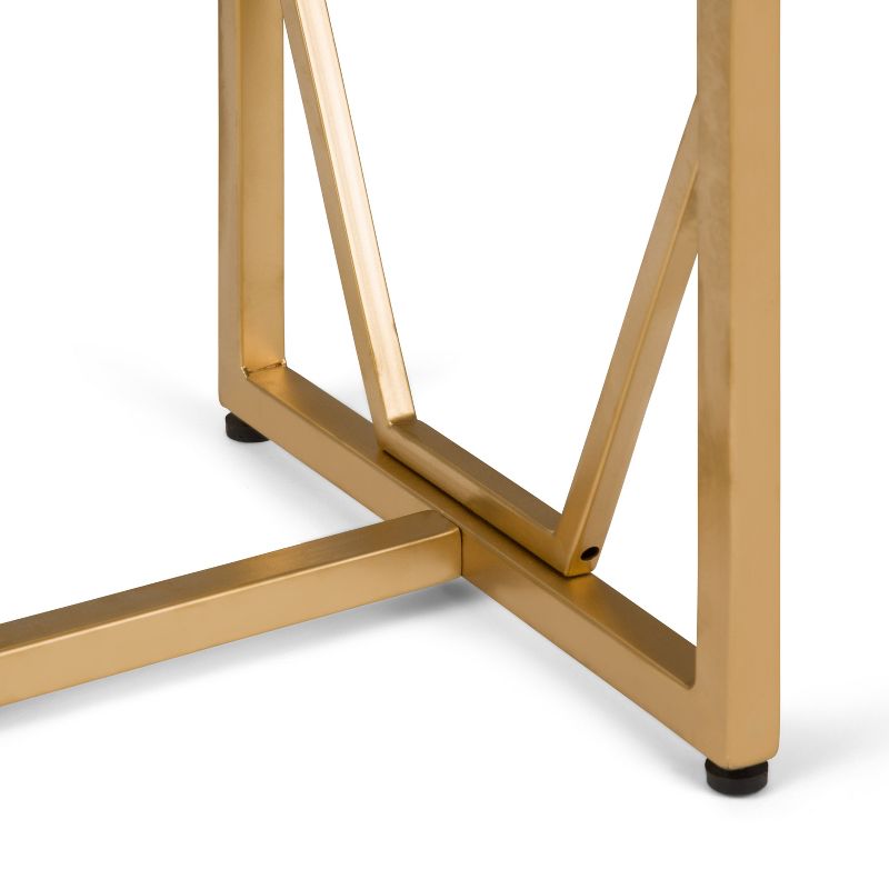 13" Ebsen Metal and Wood Accent Table Natural/Gold - WyndenHall