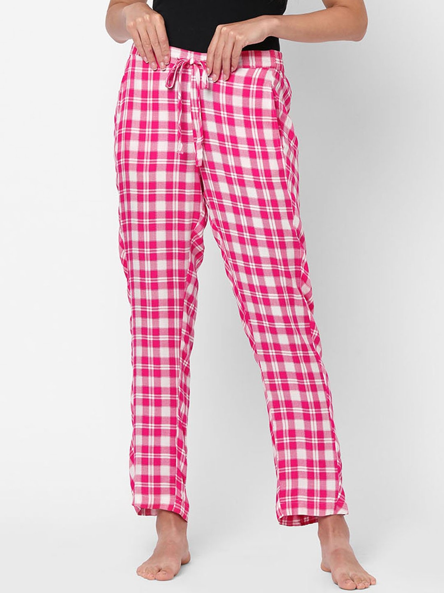 Mystere Paris Pink & White Checks Pyjamas