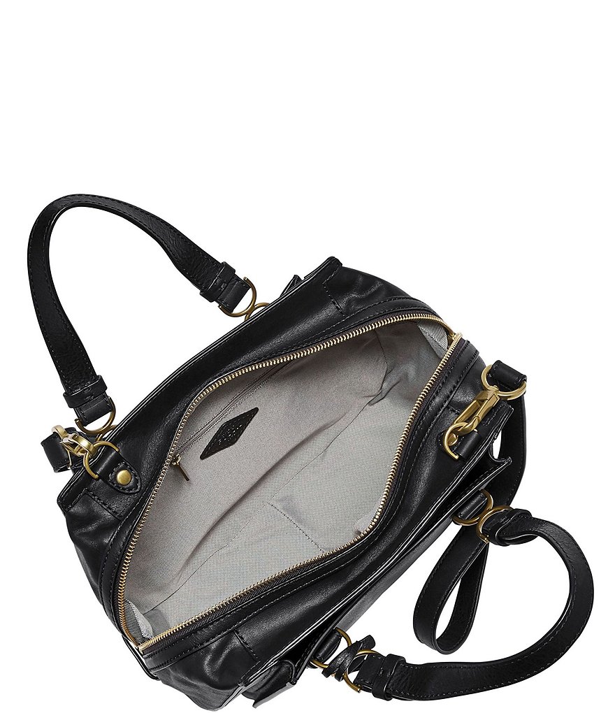 Fossil Brooke Leather Zippered Satchel Crossbody Bag