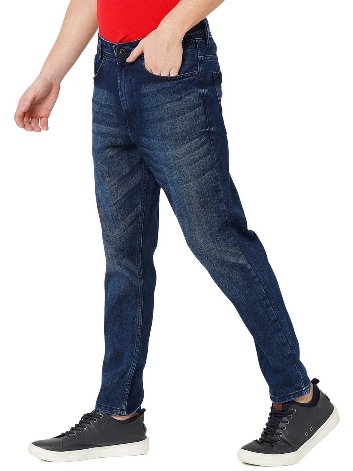 American Eagle Blue Cotton Regular Fit Jeans